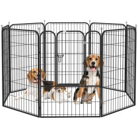 8 Panel Pet Playpen Play Yard Fence Home DIY Heavy-Duty Metal Foldable Indoor Outdoor 39"H