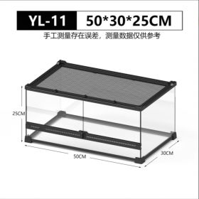 Front-opening Double-hinged Door With Top Screen Ventilation 30 Gallon Large Assembled Reptile Glass Breeding Box (Option: 50X30X25 CM)